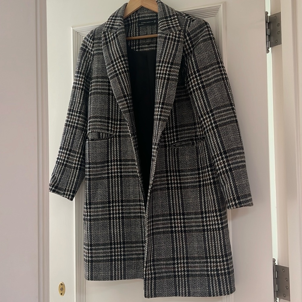 ZARA WOMEN PLAID COAT